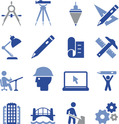Engineering and drafting icons. Vector icons for video, mobile apps, Web sites and print projects. See more in this series.