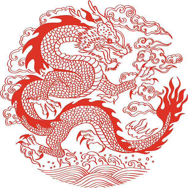 chinesischer drache - dragon chinese dragon china chinese ethnicity stock-grafiken, -clipart, -cartoons und -symbole