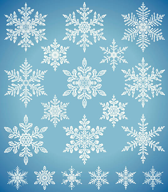 ilustraciones, imágenes clip art, dibujos animados e iconos de stock de snowflakes - intricacy snowflake pattern winter