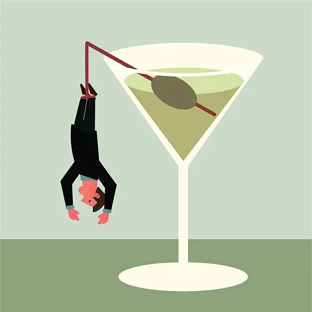 Vector illustration of The cocktail trap