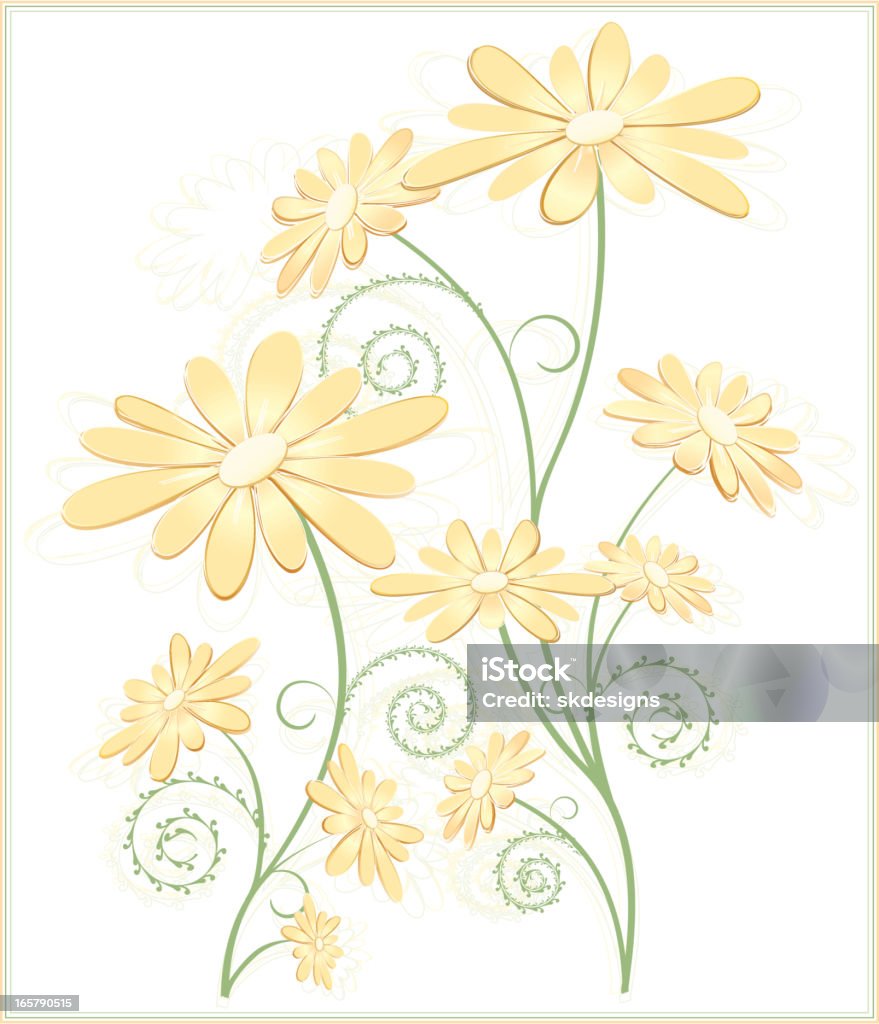 As margaridas em abstrato amarelo e laranja de fundo Pastel, opcional - Royalty-free Argyranthemum arte vetorial