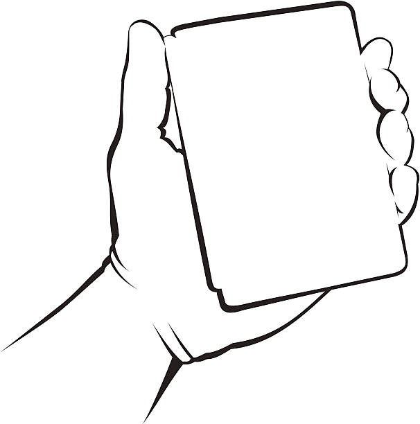 Hand holding a book. vector art illustration