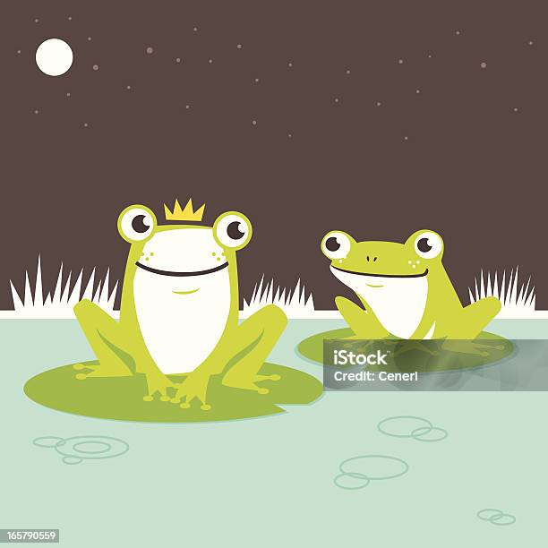 Frog Prince Stock Illustration - Download Image Now - Frog, Water Lily, Pond