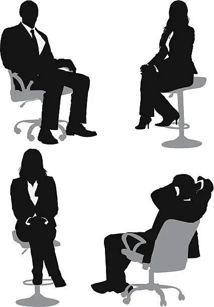 Vector illustration of Silhouette of business executives
