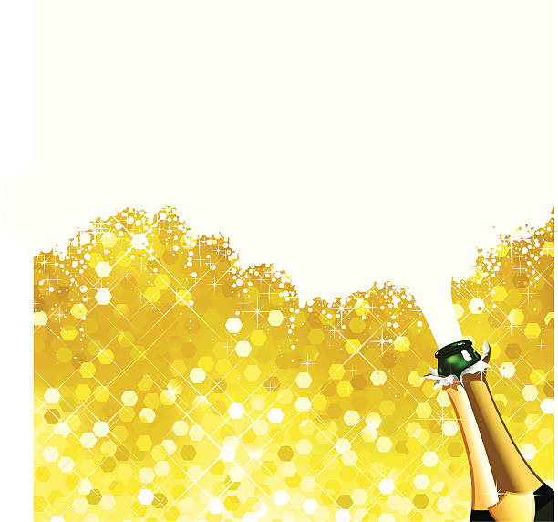Celebration Champagne Sparkles vector art illustration