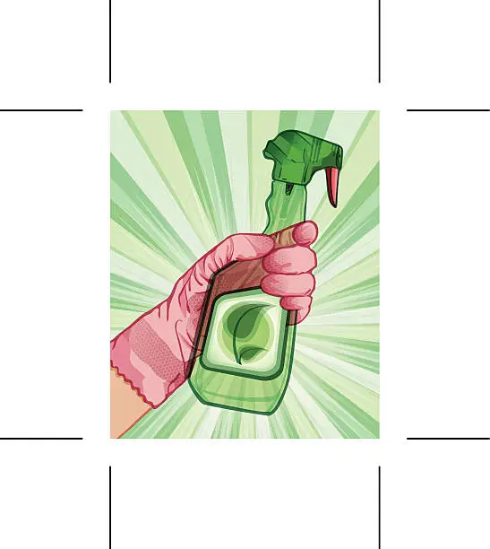 Vector illustration of Go green! Use eco friendly sprays!