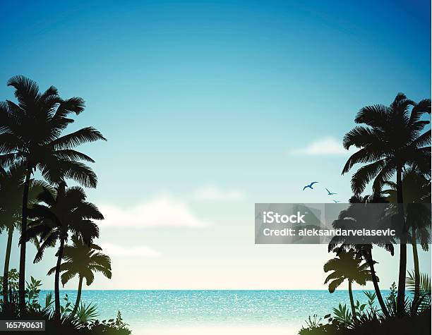 熱帯のビーチでヤシの木 - 浜辺のベクターアート素材や画像を多数ご用意 - 浜辺, 背景, 熱帯気候
