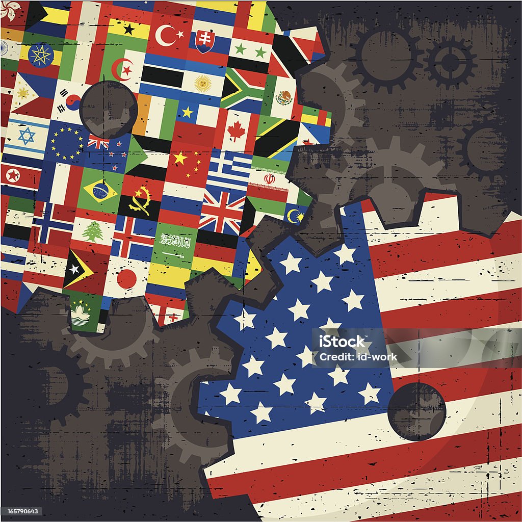 Uniti bandiere del mondo e COG - arte vettoriale royalty-free di Arte, Cultura e Spettacolo