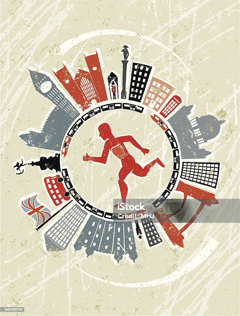 Athlète courir à Londres - clipart vectoriel de Londres libre de droits