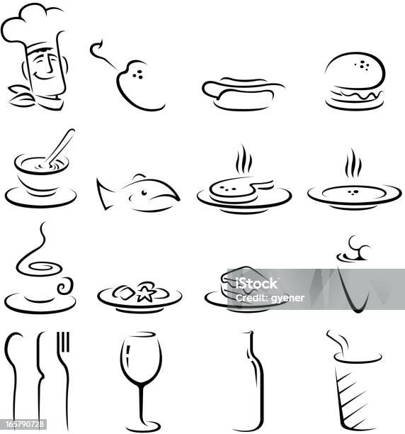 Restaurant Symbole Stock Vektor Art und mehr Bilder von Trinkglas - Trinkglas, Glas, Teller