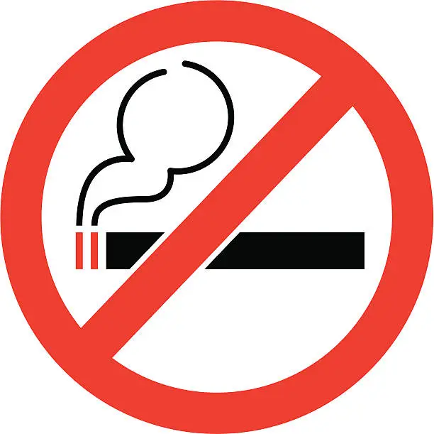 Vector illustration of Smoking sign