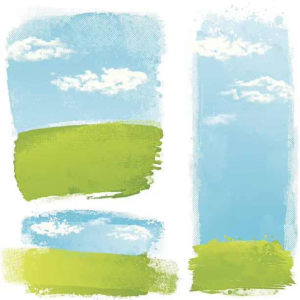 Vector illustration of Green splash landscapes