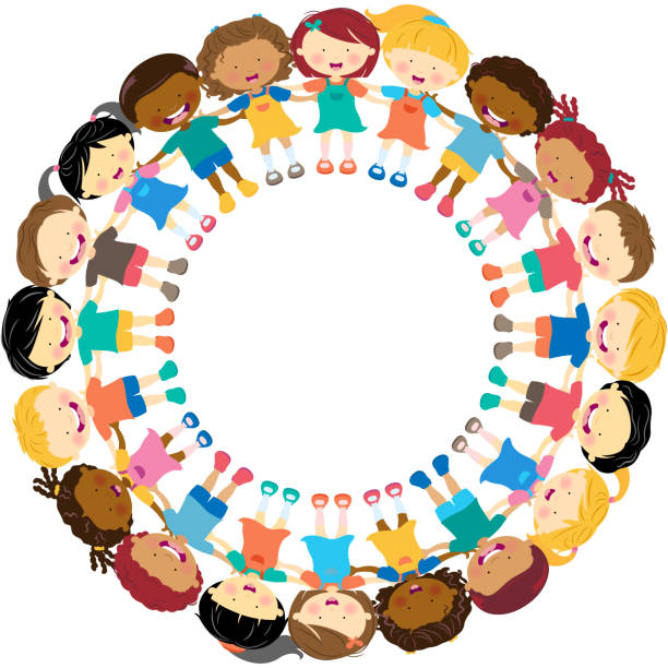 Multiethnic Kids Team In A Circle Stock Illustration - Download Image Now -  Child, Circle, Children's Day - iStock