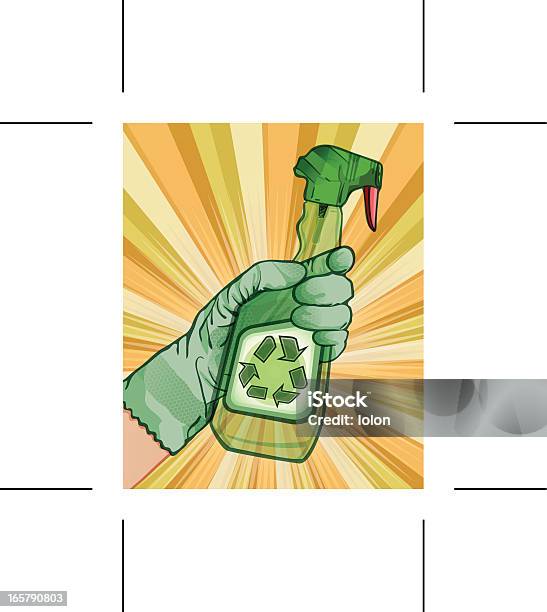 Переработка Сейчас — стоковая векторная графика и другие изображения на тему Зелёный камуфляж - Зелёный камуфляж, Бытовой распылитель, Кисть руки человека