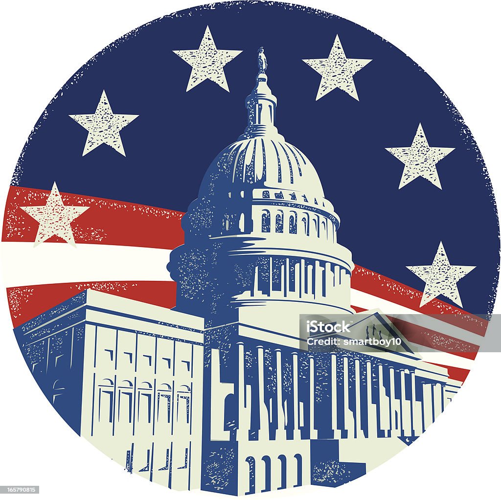 Capitole avec étoiles et rayures - clipart vectoriel de Le Capitole libre de droits