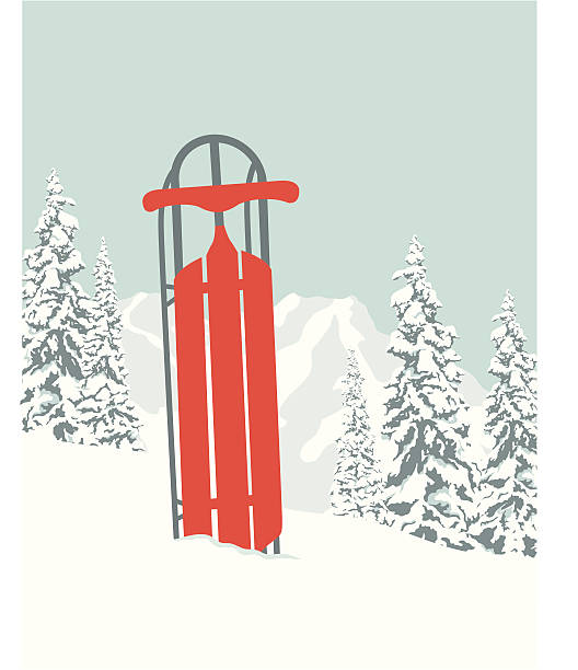 ilustraciones, imágenes clip art, dibujos animados e iconos de stock de paseos en trineo - tobogganing vector winter snow