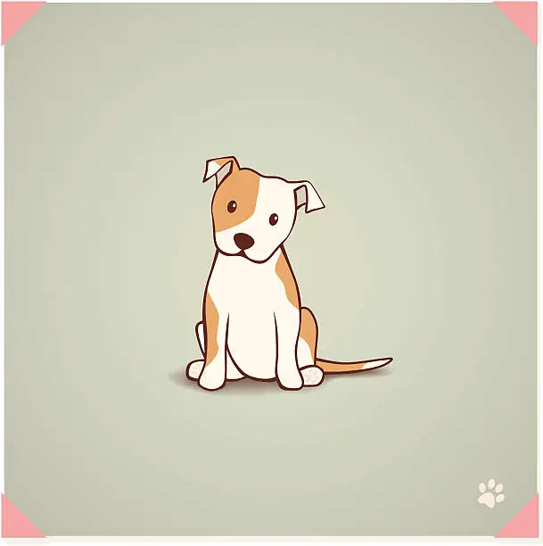 Vector illustration of Staffordshire Bull Terrier Puppy