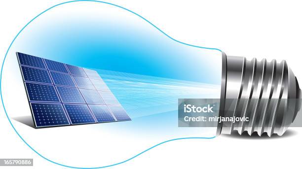 Energii Odnawialnejpanel Słoneczny - Stockowe grafiki wektorowe i więcej obrazów Żarówka - Żarówka, Panel kontrolny, Trójwymiarowy