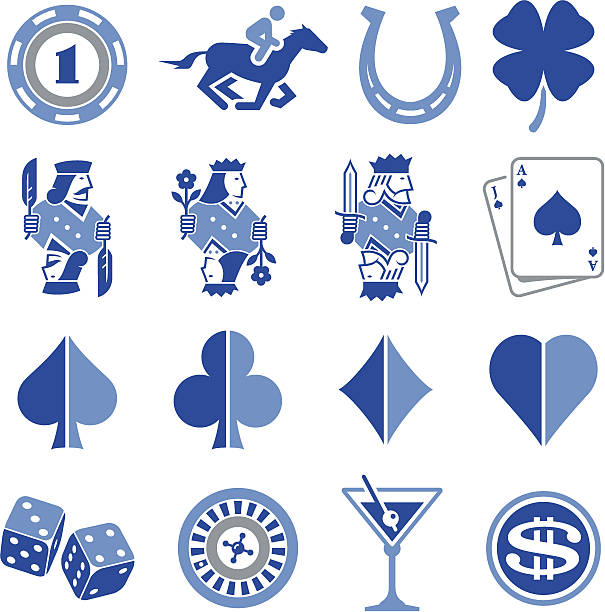 casino-icons-pro-serie - cards symbol clover horse stock-grafiken, -clipart, -cartoons und -symbole