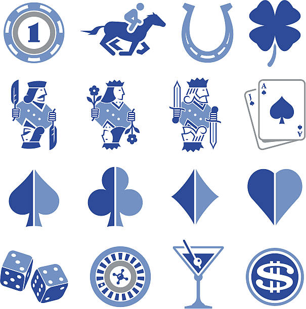 illustrations, cliparts, dessins animés et icônes de casino icônes-pro series - cards symbol clover horse