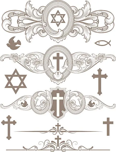 Vector illustration of Religious Symbol Page Rules