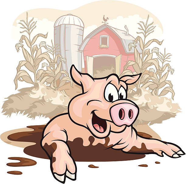 豚の泥 ベクターアートイラスト