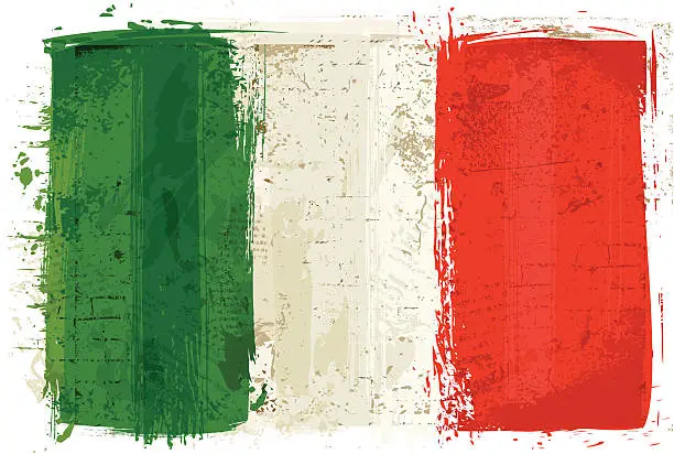 Vector illustration of Flag of Italy on Wall