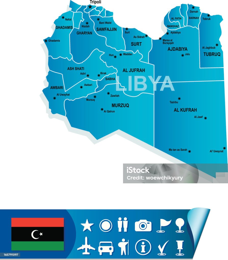 Ливия карта - Векторная графика Африка роялти-фри