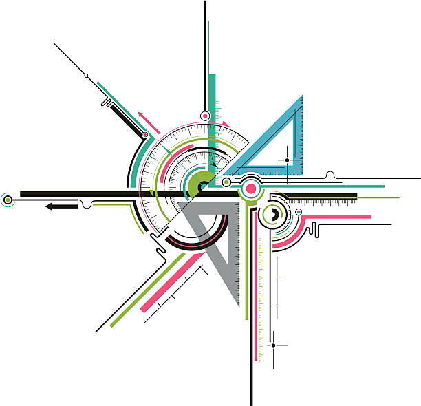 ilustrações de stock, clip art, desenhos animados e ícones de ferramentas de geometria - measurement instrument