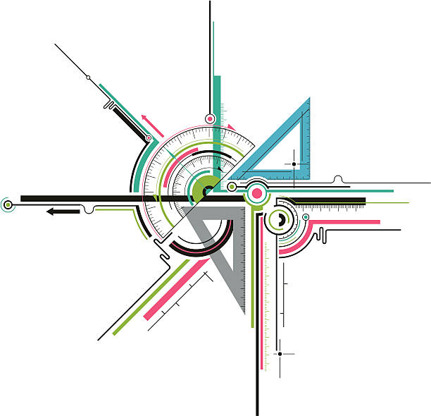 geometry tools vector art illustration