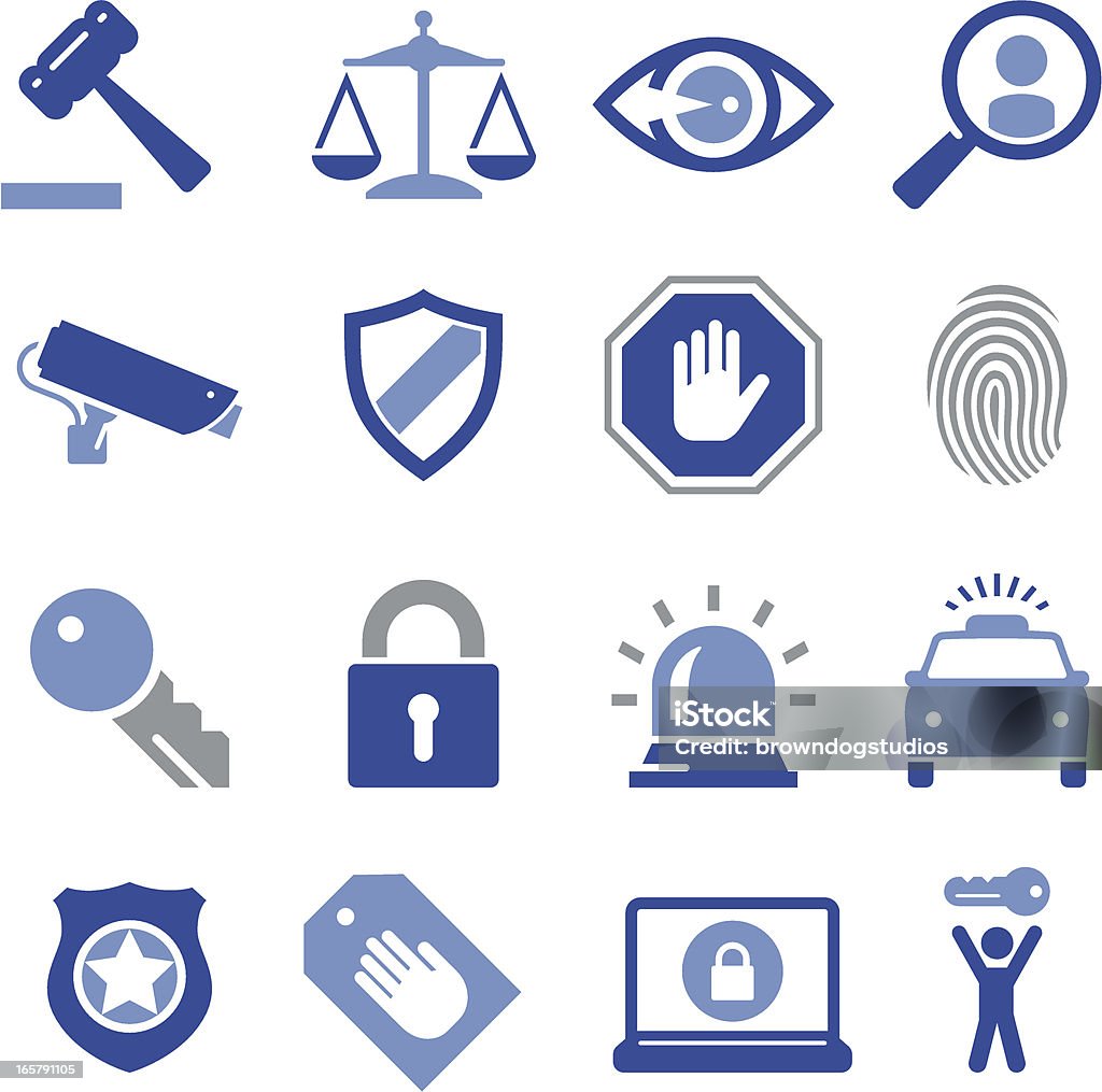 Security Icons - Pro Series Security and legal theme icon set. Professional icons for your Web site or print project. See more in this series. Icon Symbol stock vector