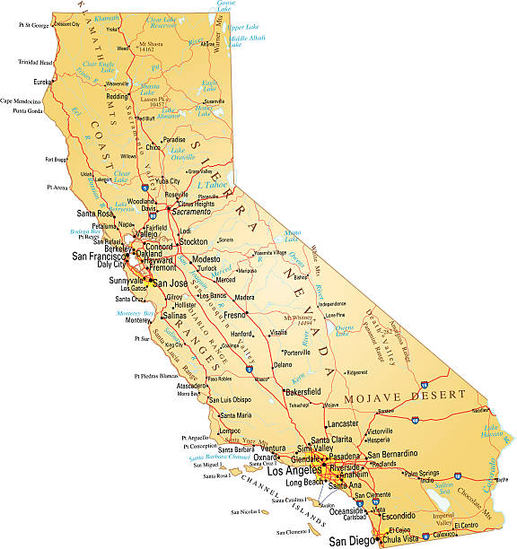 맵 of 애니조나 - map san francisco bay area california cartography stock illustrations