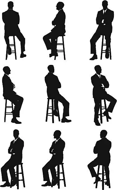 Vector illustration of Multiple images of a businessman