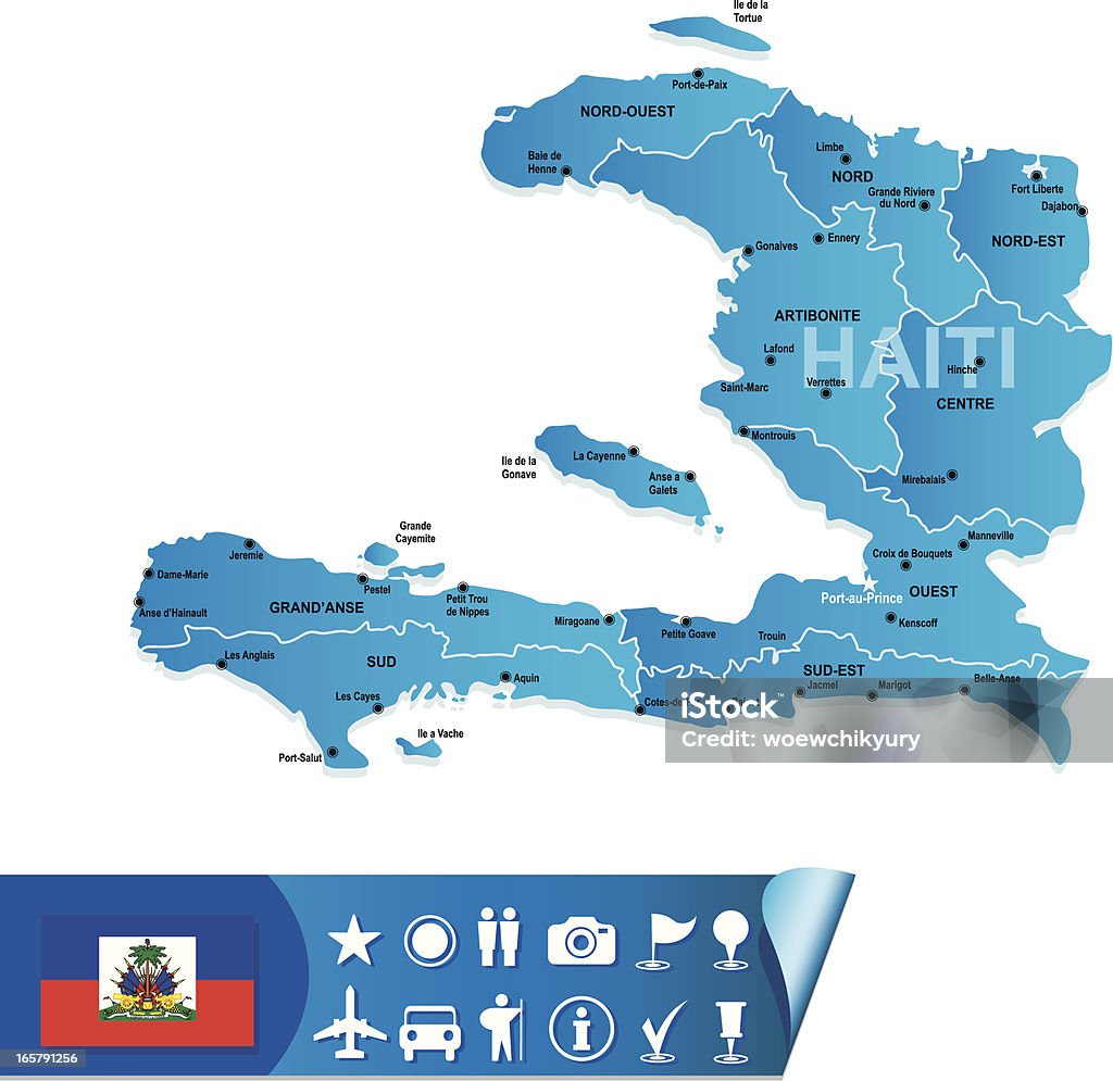 Гаити карта - Векторная графика Без людей роялти-фри