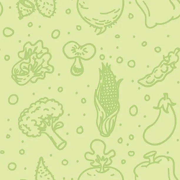 Vector illustration of Seamless background - Vegetables