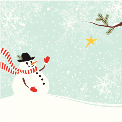Christmas snowman with star