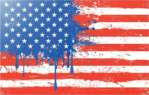 Vector illustration of Grunge american flag