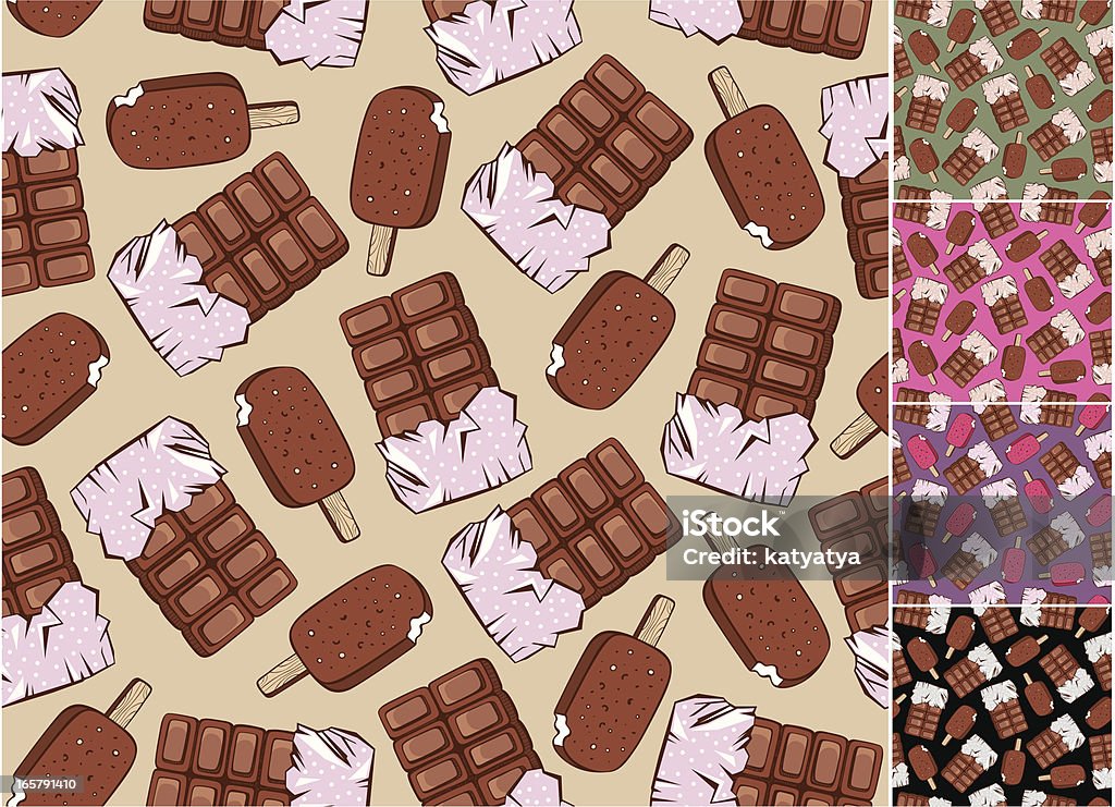 패턴 초콜릿 아이스크림 - 로열티 프리 0명 벡터 아트