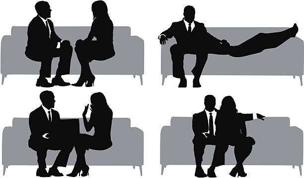 Multiple images of a couple sitting on couch Multiple images of a couple sitting on couchhttp://www.twodozendesign.info/i/1.png couch side view stock illustrations