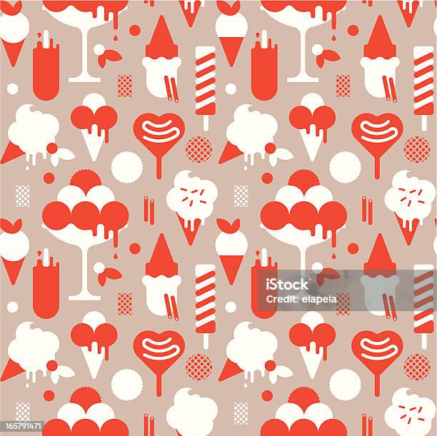 Background With Ice Cream Silhouettes Stock Illustration - Download Image Now - Backgrounds, Bowl, Cafe