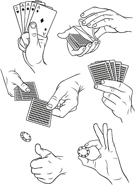 illustrations, cliparts, dessins animés et icônes de mains de jouer aux cartes et jeu 2 - euchre