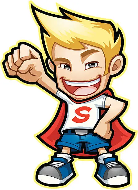 Vector illustration of super boy