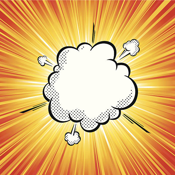 ilustracja wektorowa z pop art wybuch w chmurze - big bang flash stock illustrations
