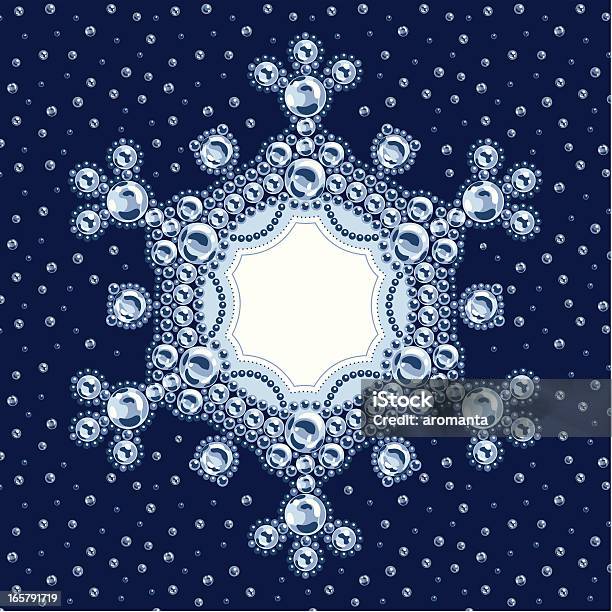 Strass Snowflake Frame Stock Illustration - Download Image Now - Backgrounds, Bead, Blue