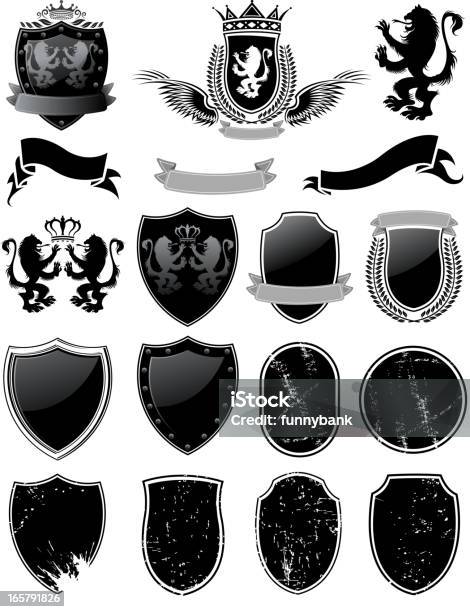 Escudo De Materiais - Arte vetorial de stock e mais imagens de Proteger com Escudo - Proteger com Escudo, Escudo - Armamento, Sujo