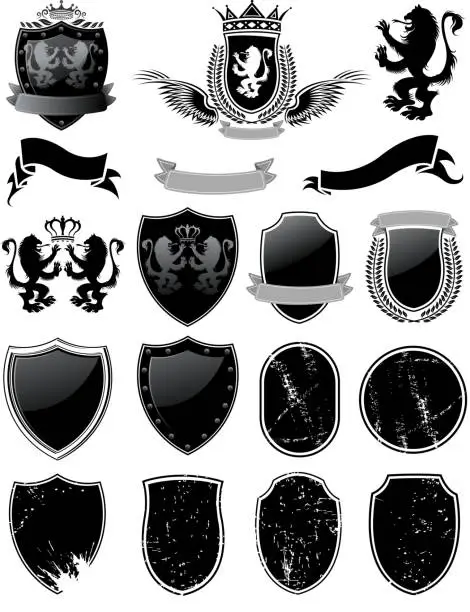 Vector illustration of shield materials