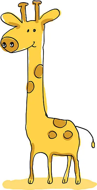 Vector illustration of giraffe doodle vector illustration