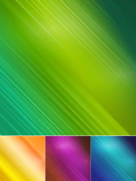 Vector illustration of Four abstract color blurred background