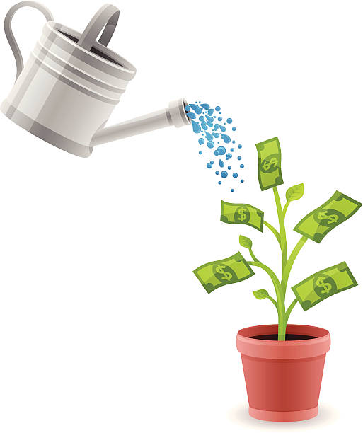ilustraciones, imágenes clip art, dibujos animados e iconos de stock de crecimiento de dinero - money doesnt grow on trees money tree wealth paper currency
