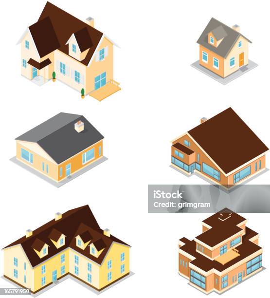 Casas Minibarra De Ferramentas - Arte vetorial de stock e mais imagens de Projeção isométrica - Projeção isométrica, Casa, Mansão Imponente